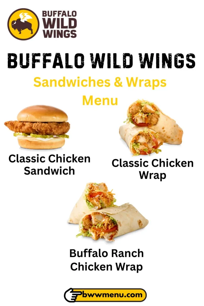 BWW Sandwiches & Wraps Menu