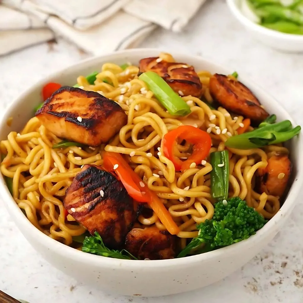 Asian Salmon And Noodles Recipe