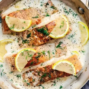 Baked Salmon with Dill Sauce Recipe