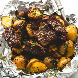 Garlic Steak and Potato Foil Packs Recipe