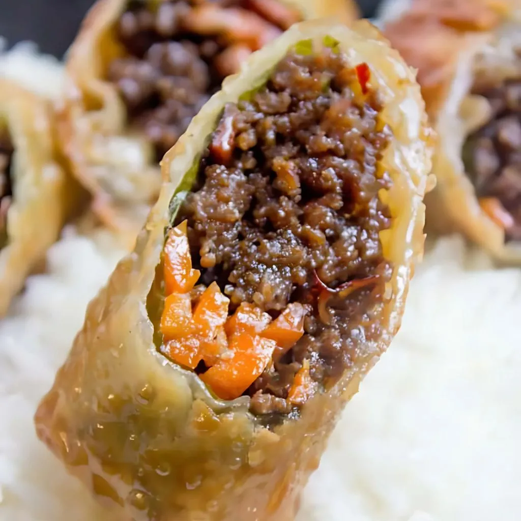 Korean Ground Beef Egg Rolls Recipe