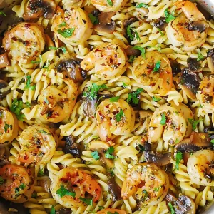 Pesto Shrimp Mushroom Pasta Recipe
