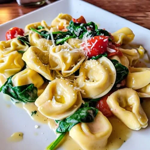 creamy tortellini with spinach tomatoes