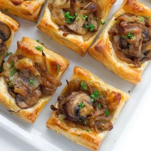 Caramelized Onion Mushroom Apple And Gruyere Bites