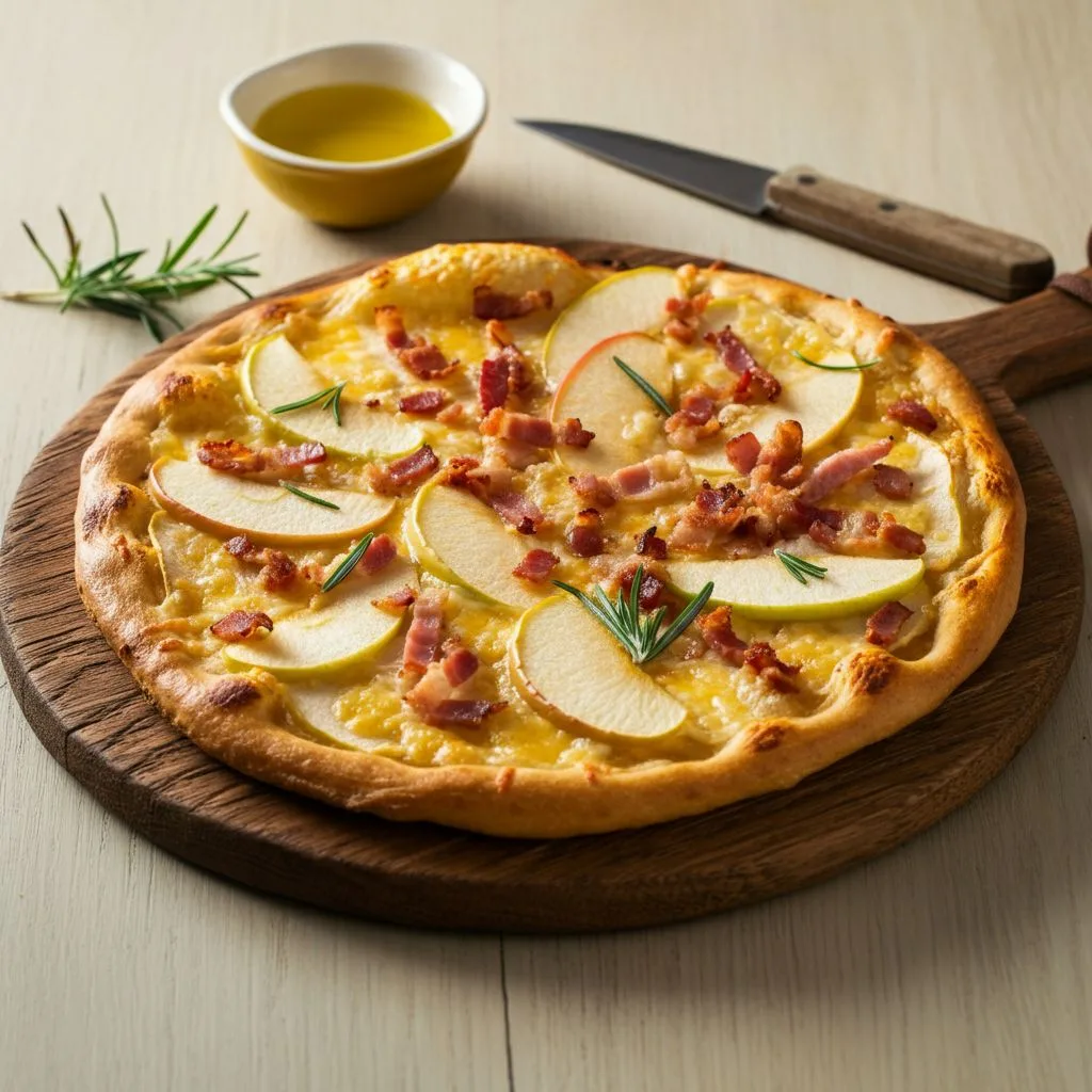 Apple Cheddar Rosemary Bacon Pizza Recipe