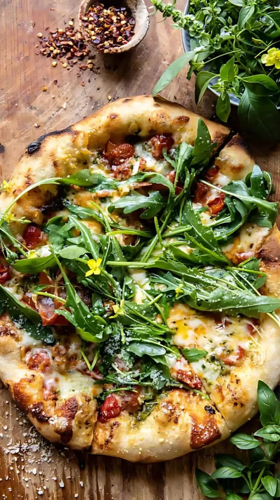 Arugula Tomato Cheese Pizza Recipe