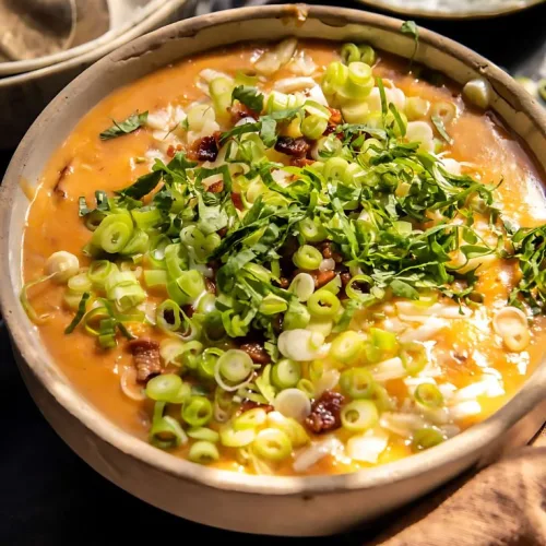 Baked Chipotle Cheddar Sweet Potato Chowder Recipe