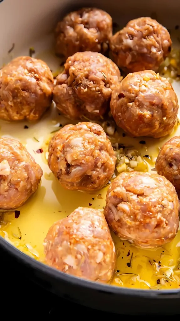 Baked Lemon Rosemary Chicken Meatballs And Creamy Orzo Recipe