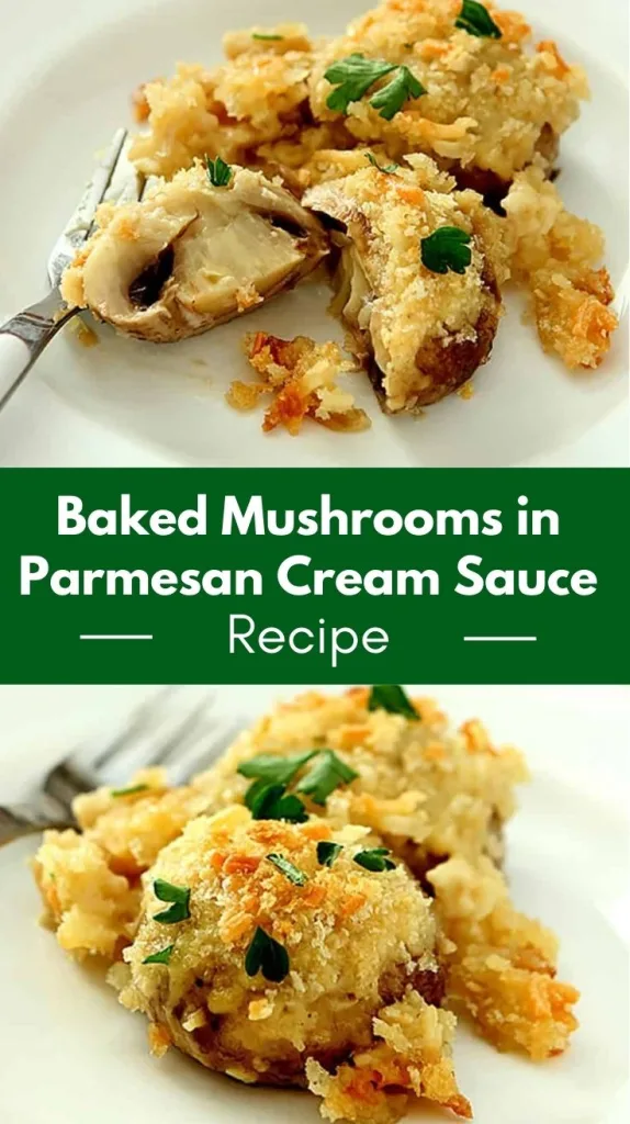 Baked Mushrooms in Parmesan Cream Sauce Recipe