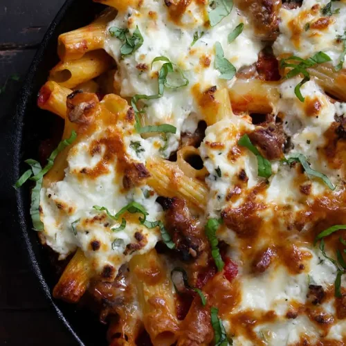 Baked Sausage Ricotta Pasta