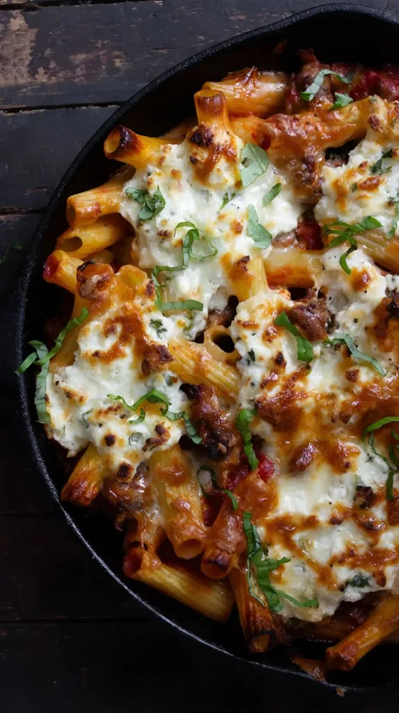 Baked Sausage Ricotta Pasta