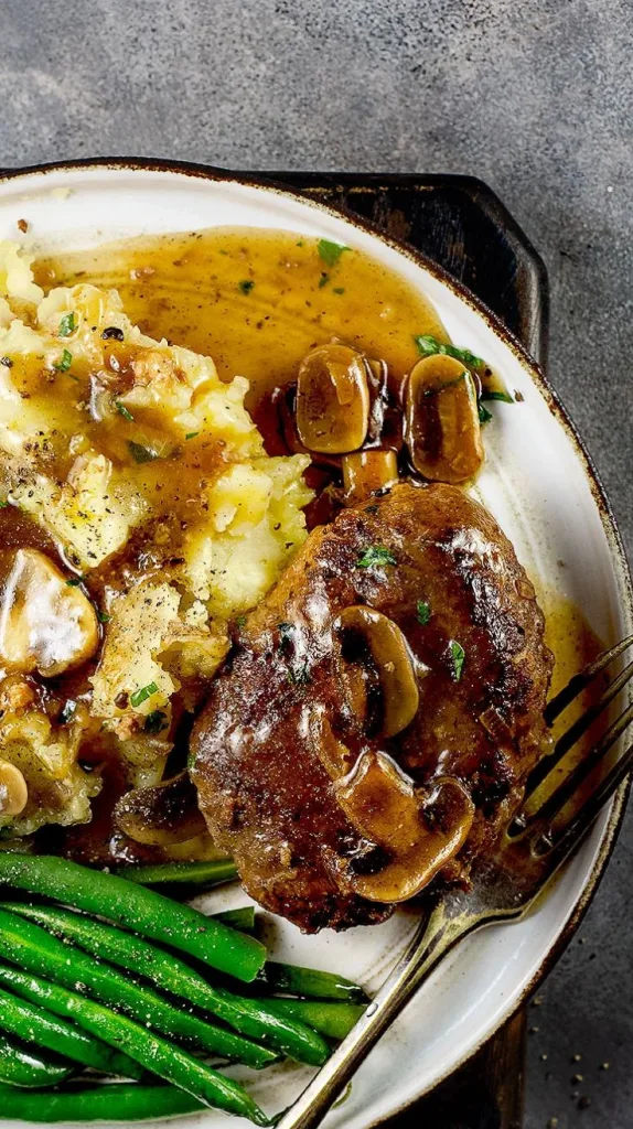 Bobby Flay Salisbury Steak Recipe with Mushroom Gravy