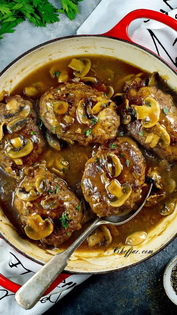 Bobby Flay Salisbury Steak Recipe with Mushroom Gravy
