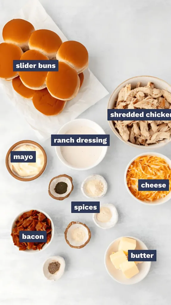 Chicken Bacon Ranch Sliders