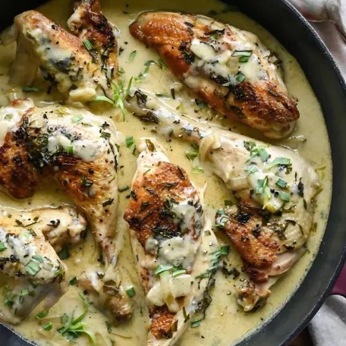 Creamy French Chicken Tarragon Poulet a Lestragon