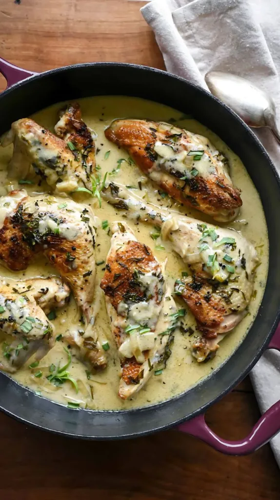Creamy French Chicken Tarragon Poulet a Lestragon