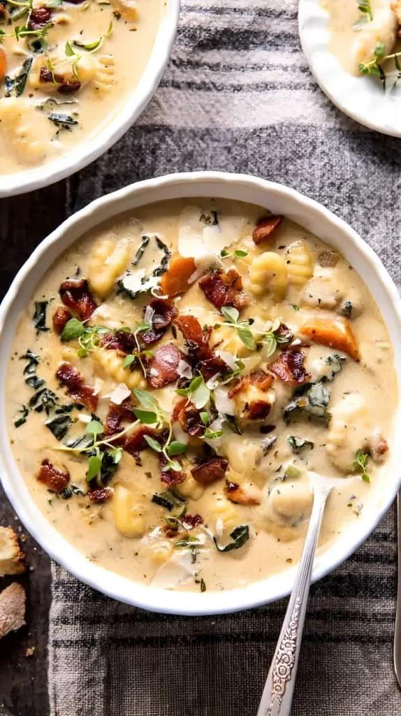 Creamy Gnocchi Soup with Rosemary Bacon