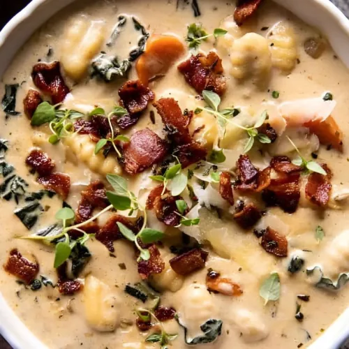 Creamy Gnocchi Soup with Rosemary Bacon