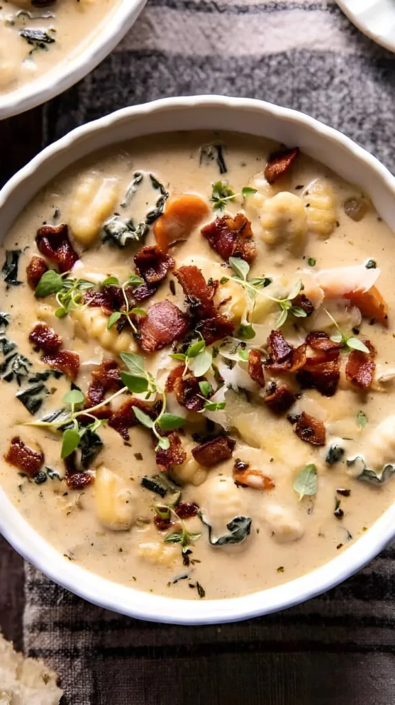 Creamy Gnocchi Soup with Rosemary Bacon