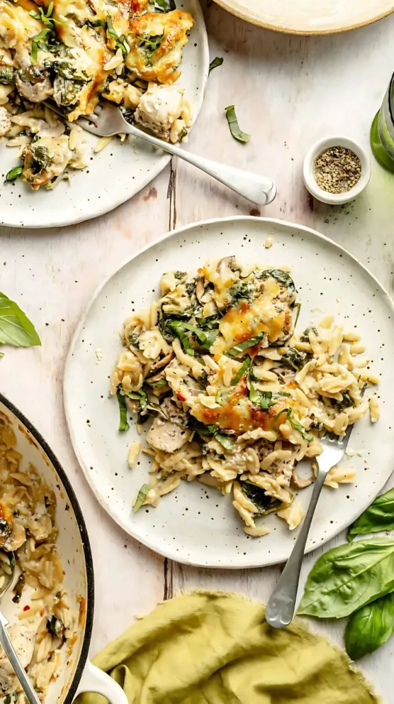 Creamy Ricotta Chicken and Orzo Skillet Recipe