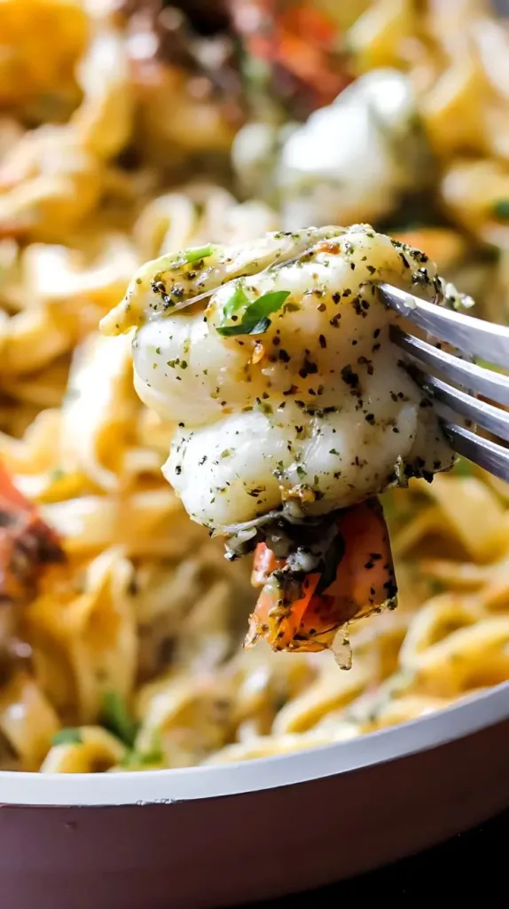 Creamy Tomato Pesto Shrimp Pasta Recipe