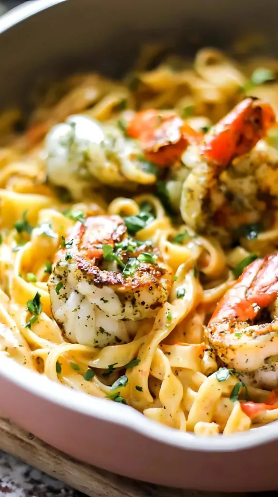 Creamy Tomato Pesto Shrimp Pasta Recipe