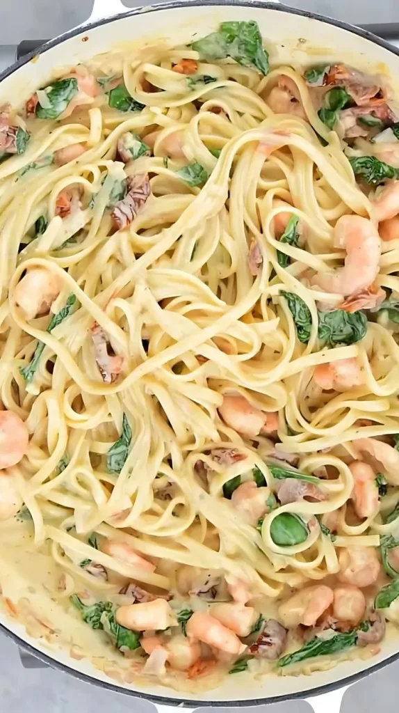 Creamy Tuscan Shrimp Linguine Recipe