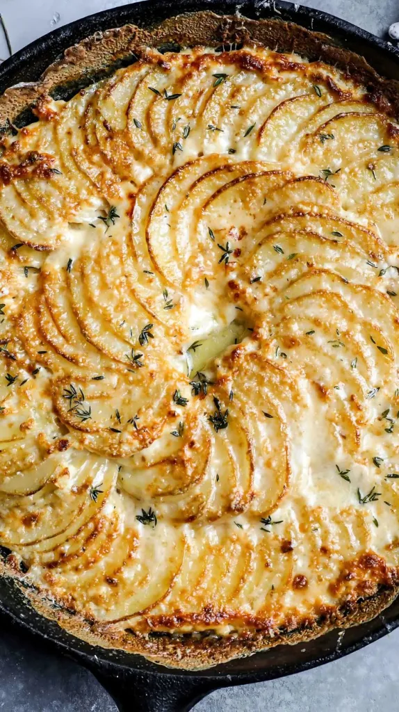 Crispy Parmesan and Gruyere Potato Gratin