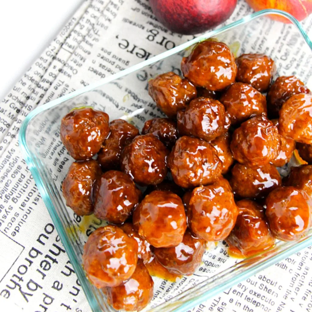 Crockpot BBQ Peach Meatballs Recipe