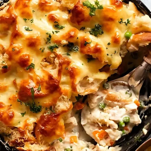 Garlic Bread Leftover Turkey Pot Pie