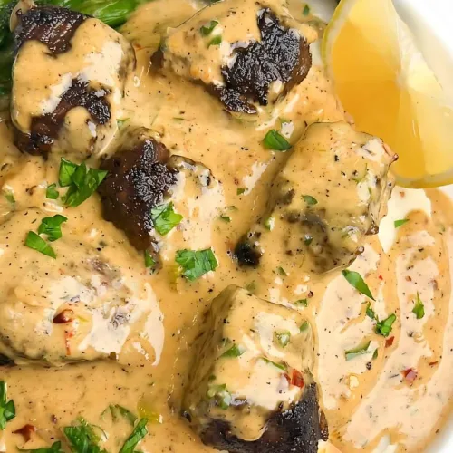 Garlic Butter Steak Bites with Parmesan Cream Sauce Recipe