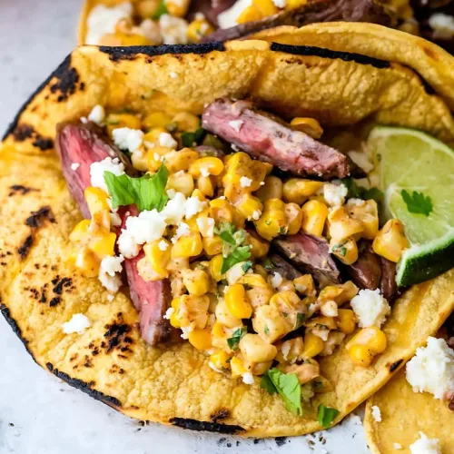 Grilled Elote Steak Tacos Recipe