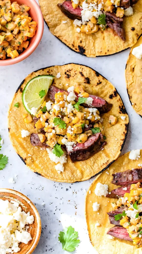 Grilled Elote Steak Tacos Recipe