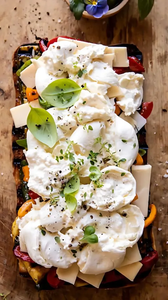 Grilled Vegetable Burrata Sandwich with Lemon Thyme Honey Mustard