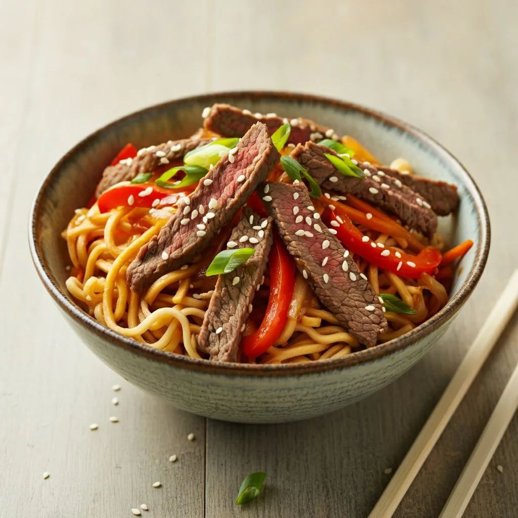 Honey Soy Crispy Beef And Noodles Recipe