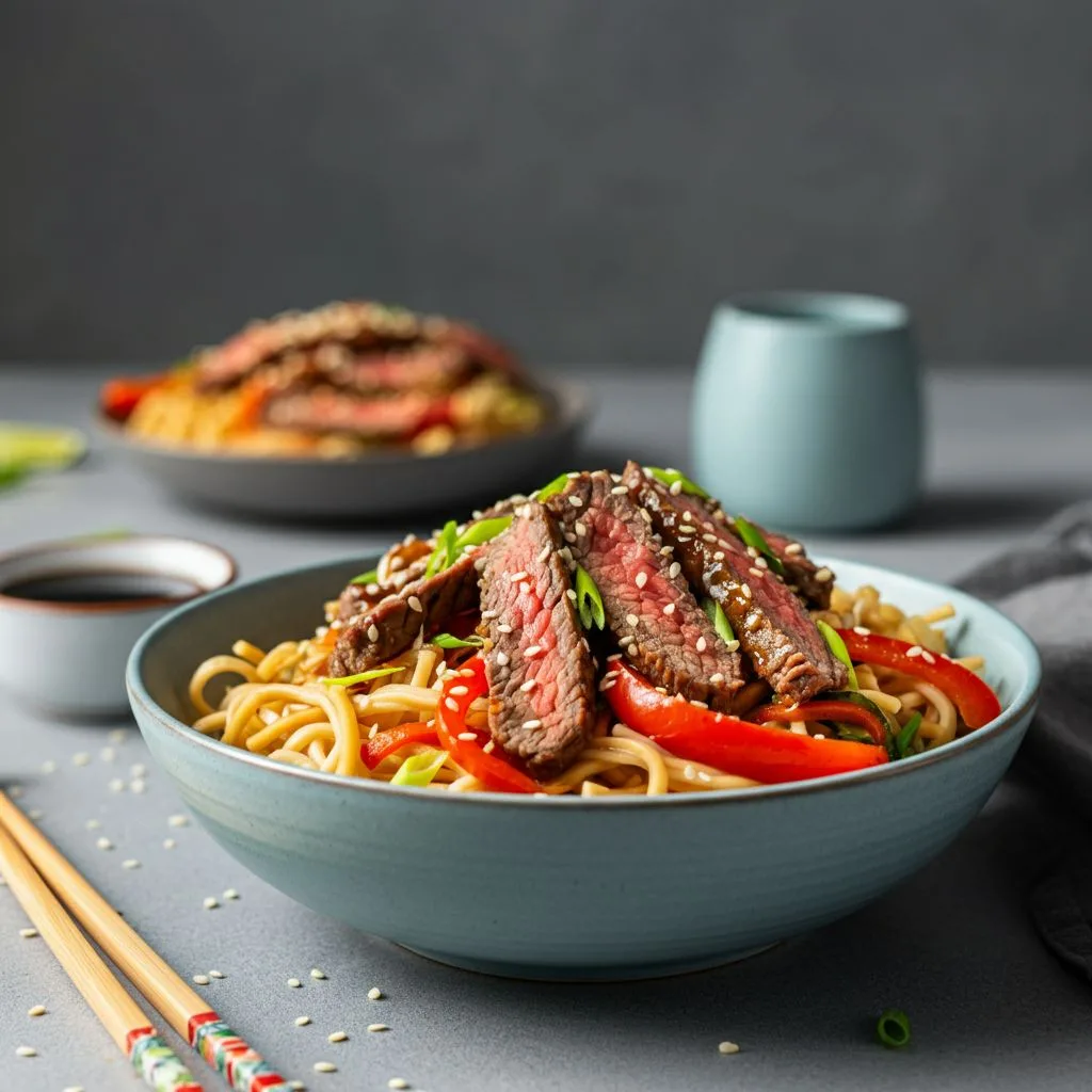 Honey Soy Crispy Beef And Noodles Recipe