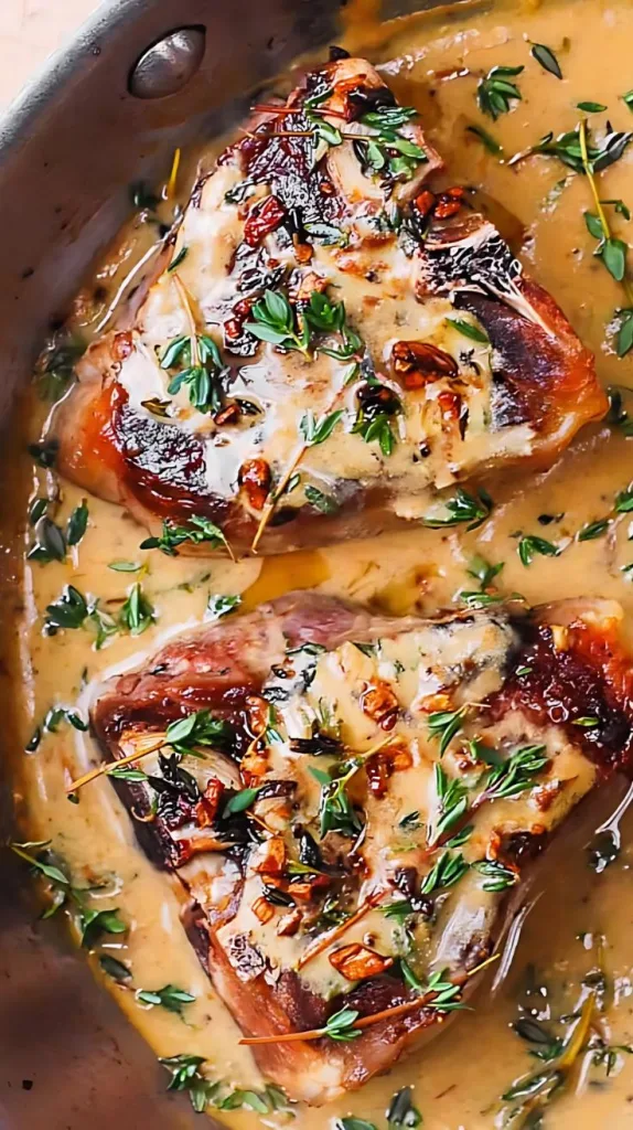 Lamb Chops with Mustard Thyme Sauce