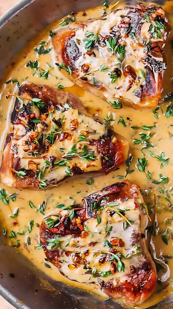 Lamb Chops with Mustard Thyme Sauce