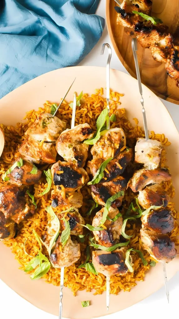 Lemon Basil Chicken Kebabs