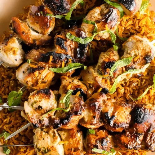 Lemon Basil Chicken Kebabs