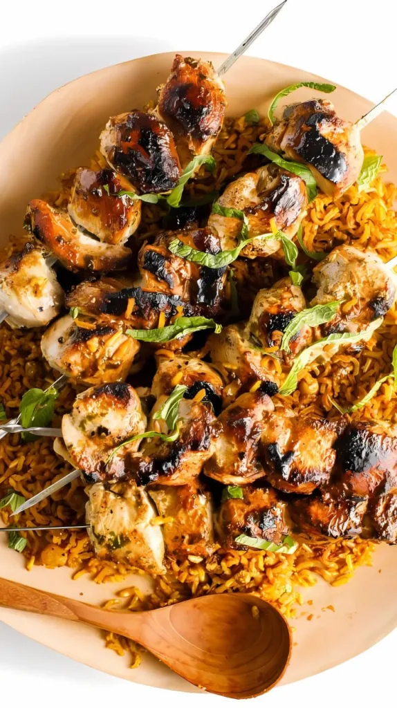 Lemon Basil Chicken Kebabs