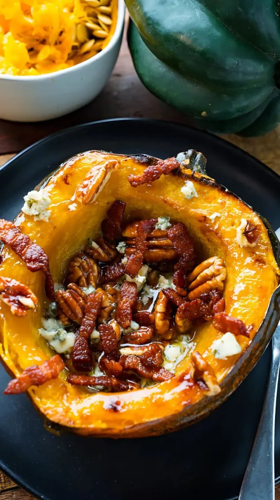 Maple Pecan Roasted Acorn Squash Recipe