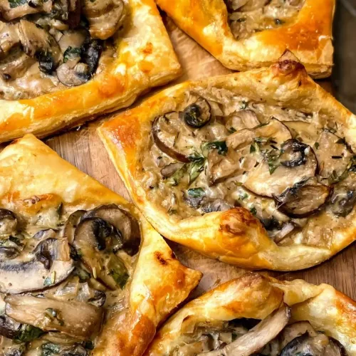 Mushroom Shallot And Herbed Goat Cheese Tarts