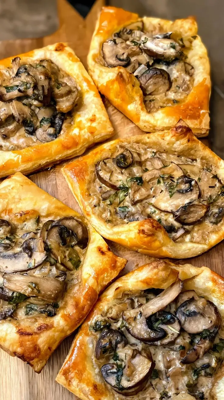 Mushroom Shallot And Herbed Goat Cheese Tarts