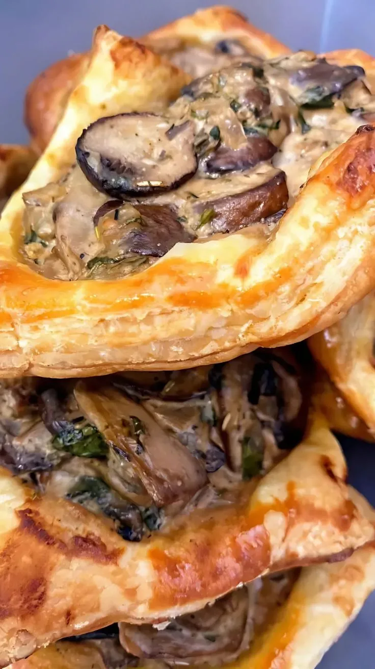 Mushroom Shallot And Herbed Goat Cheese Tarts