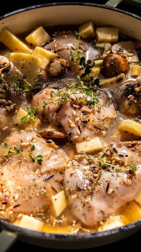 One Pan Roasted Herb Chicken and Wild Rice Recipe