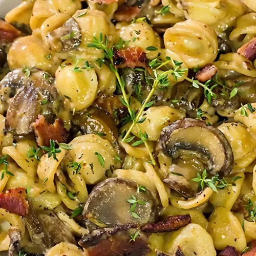 Orecchiette with Mushroom Thyme Sauce