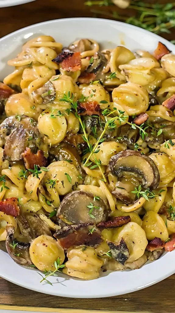 Orecchiette with Mushroom Thyme Sauce