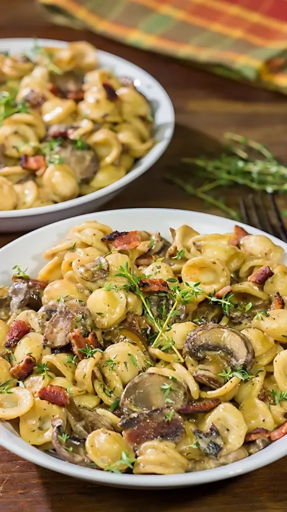 Orecchiette with Mushroom Thyme Sauce