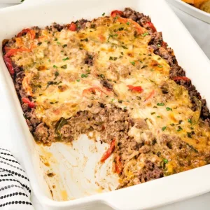 Philly Cheesesteak Casserole Ground Beef Recipe